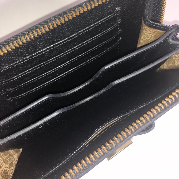 Black Faux Leather Wallet with Bow - Picture 3 of 4